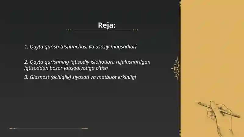 Qayta qurish' siyosati va uning natijalari 2