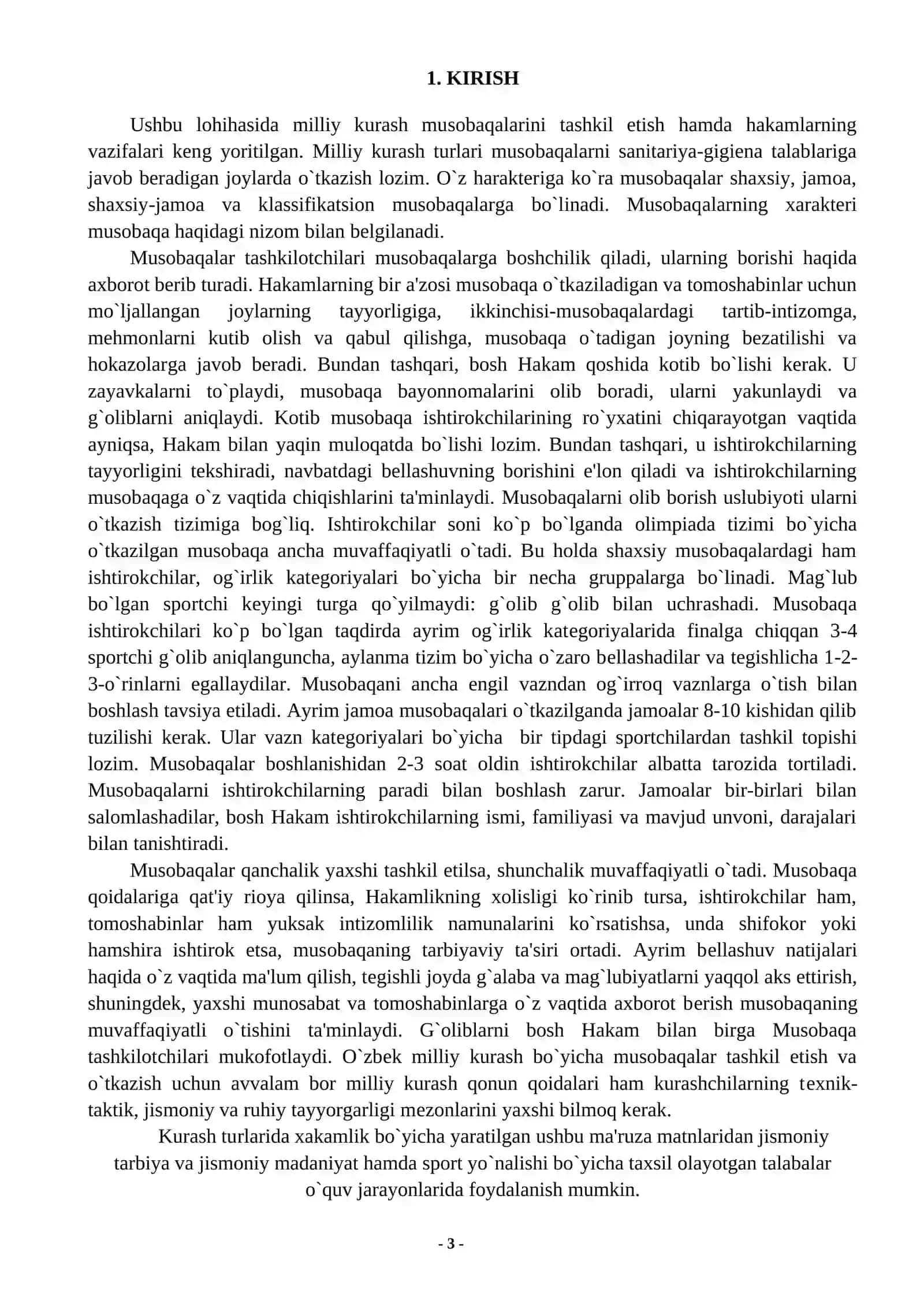 Kurashchilarning umumiy va maxsus tayyorgarligi 2