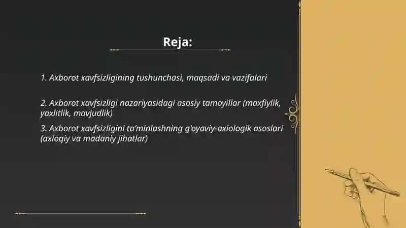 Axborot xavfsizligini ta'minlashning g'oyaviy nazariy asoslari 2