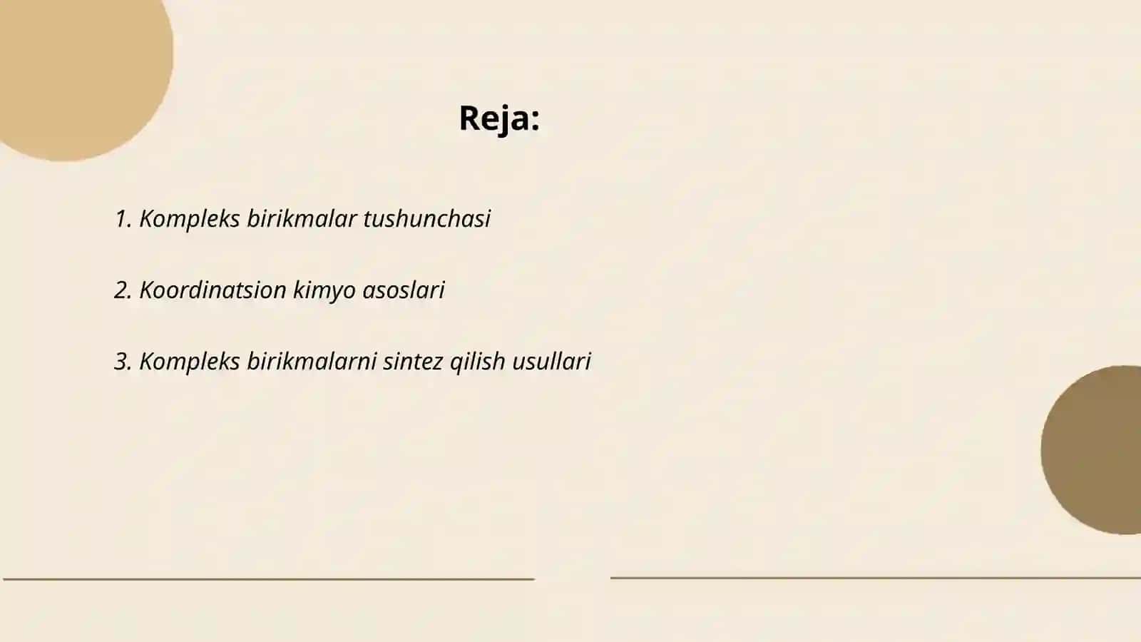 Kompleks birikmalarning olinish usullari.Muvozanatli va geneologik sintez 2