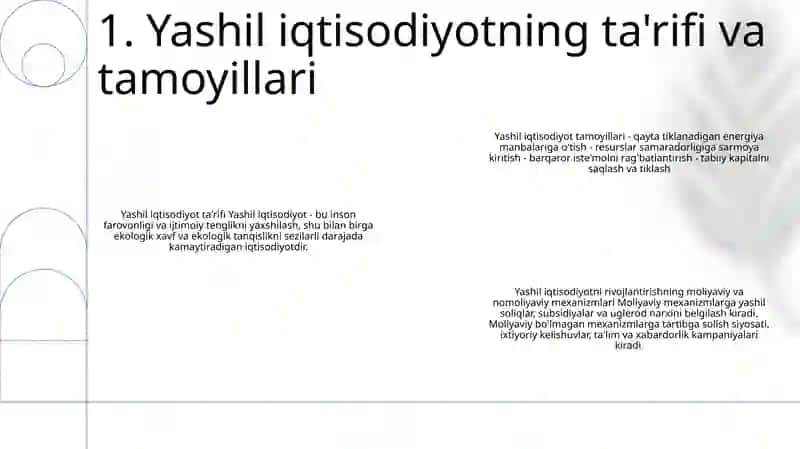 Yashil Iqtisodiyot "Ni Rivojlantirishning Moliyaviy Va Nomoliyaviy Mehanizimlari 2