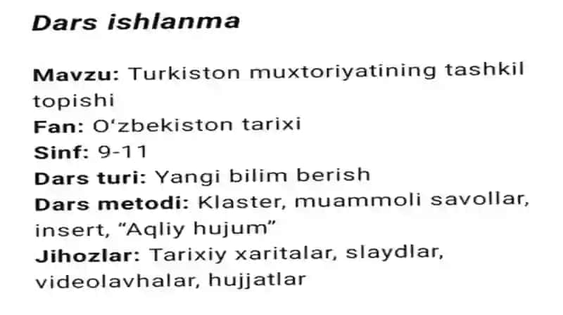Turkiston muxtoriyatining tashkil topishi 2