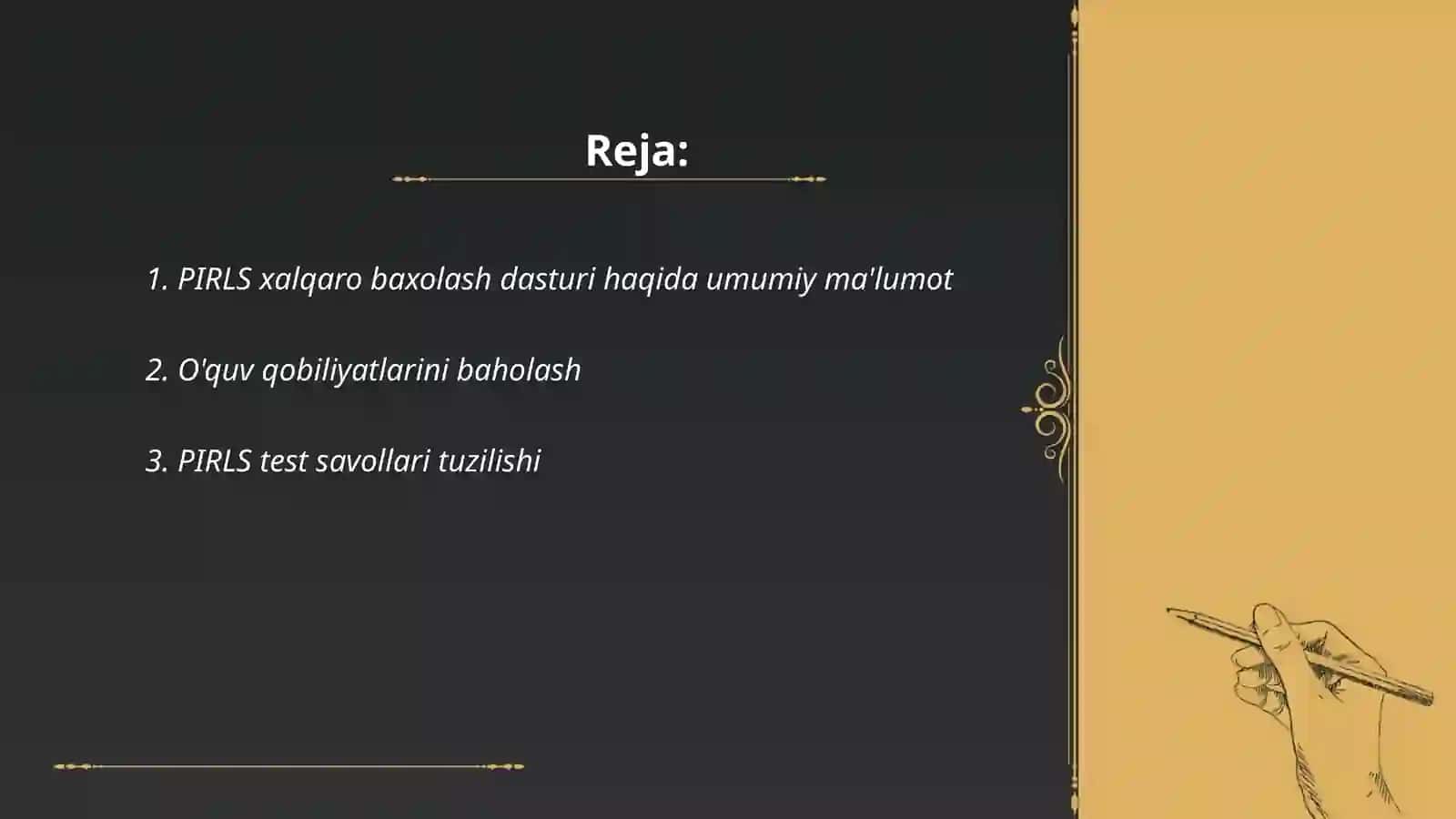 PIRLS xalqaro baxolash dasturi 2