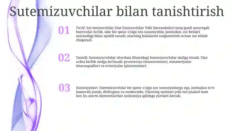 Sut Emizuvchilar Yoki Darrandalar (Mammaliya) Sinfi Va Sestematikasi 2