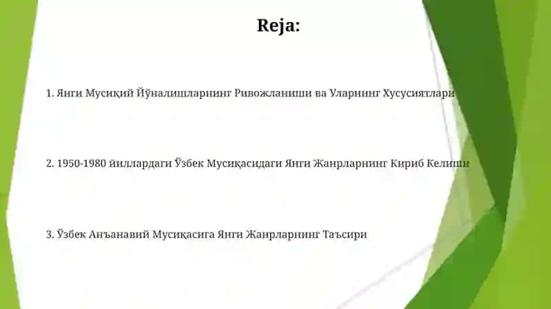 Ўзбек мусиқасида янги жанрлар 2
