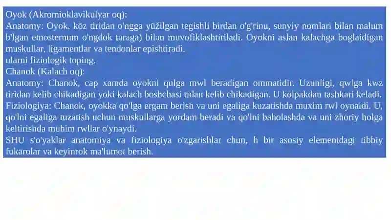 Oyoq va tos suyagining anatomiyasi va fiziologiyasi 2