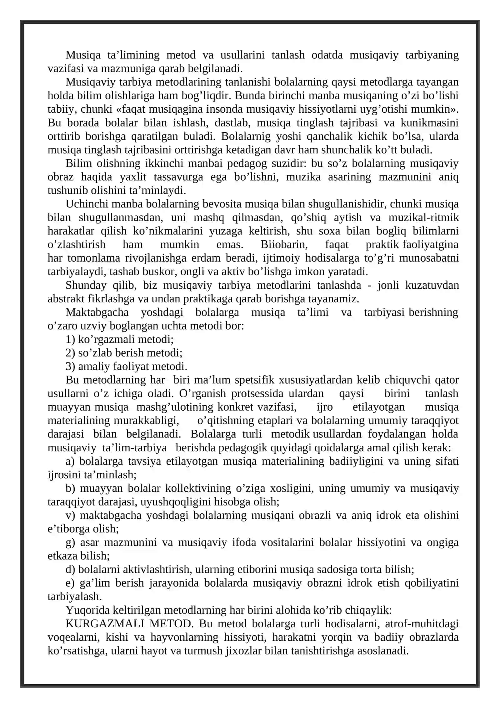 Maktabgacha yoshdagi bolalarga musiqaviy ta’lim-tarbiya berish metodlari va usullari 2