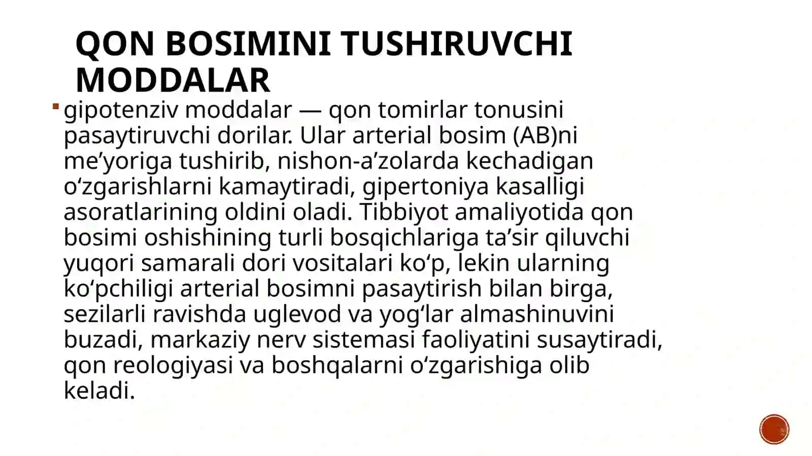 Gipotenziv Dorivositalari klassifikatsiyasi 2