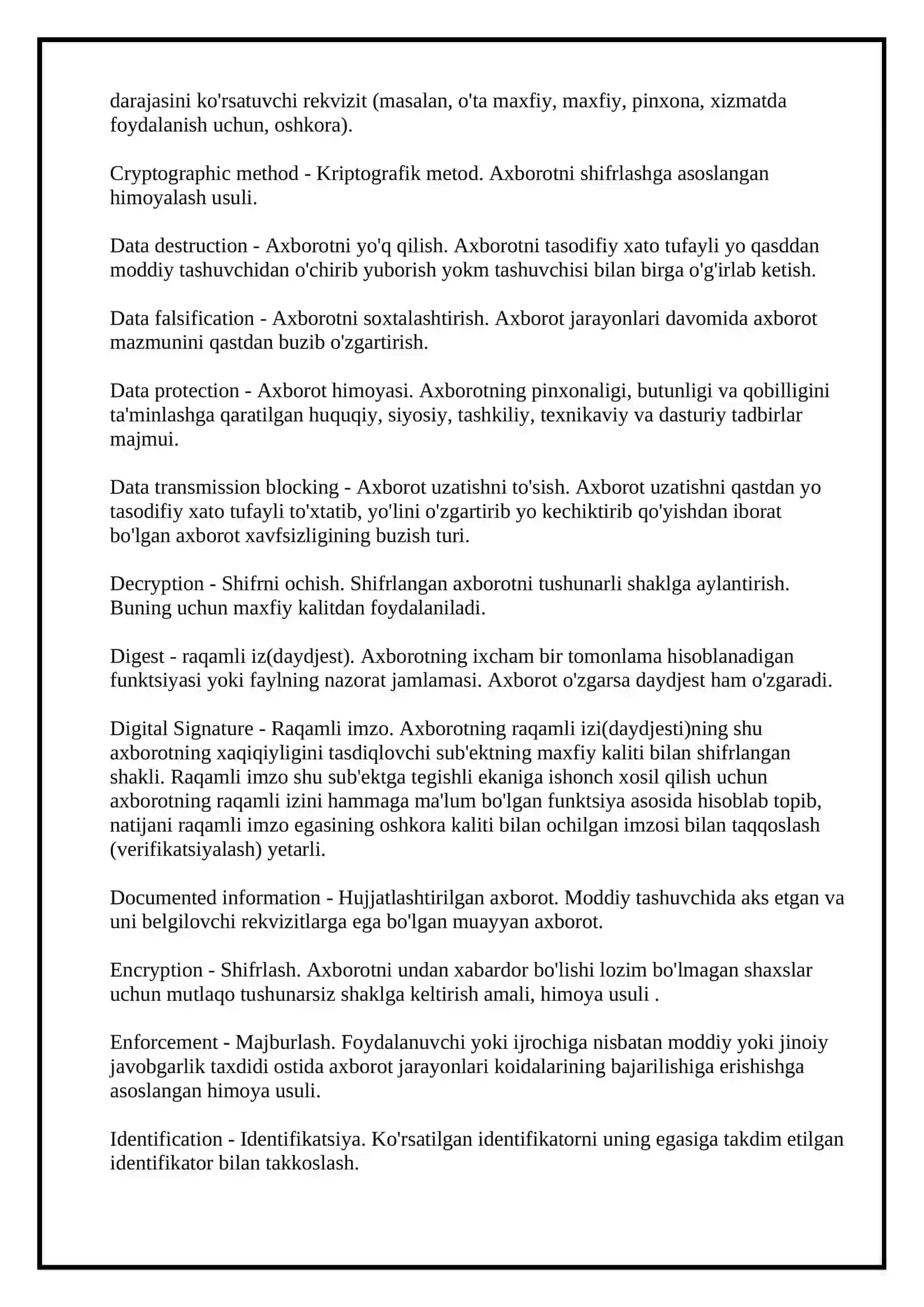 Atamalar xavfsizligini ta’minlash atamalar lug’ati 2