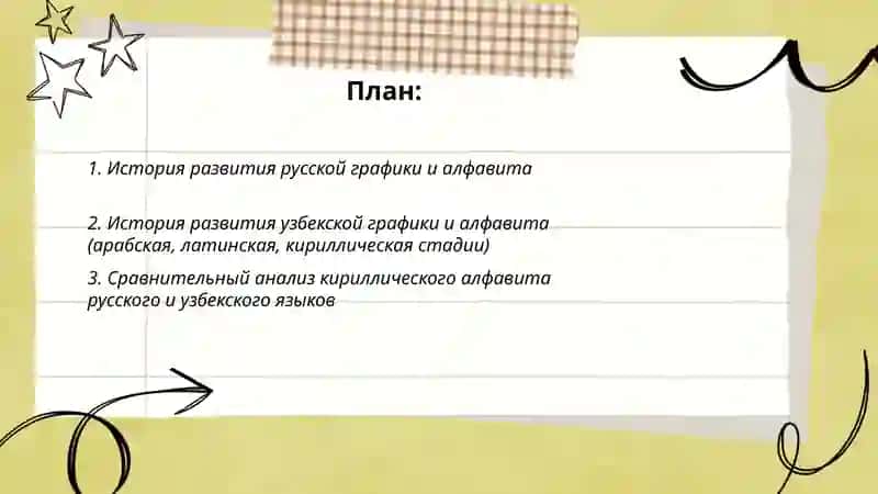 Графика и алфавит в русском и узбекском языках 2