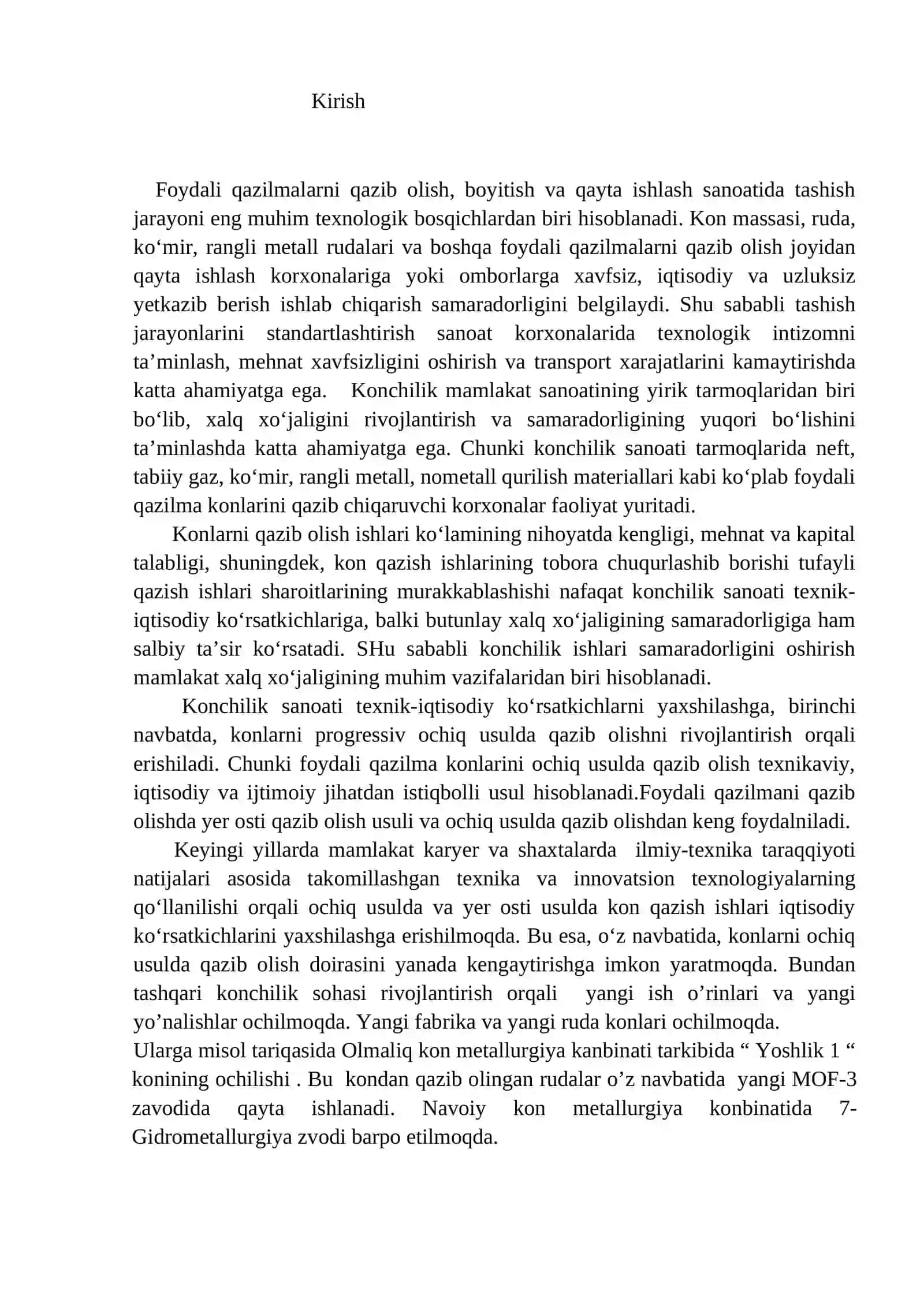 Foydali qazilmani standartlashgan tashish jarayoni 2