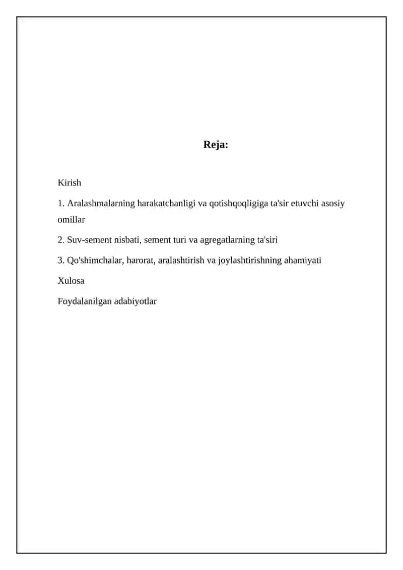Beton qorishmalarining harakatlanuvchanligi va bikrligini turli omillarga bog‘liqligi 2