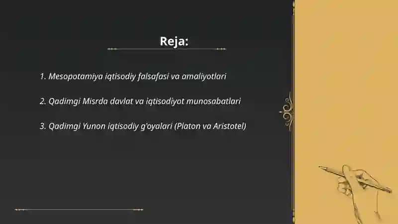 Qadimgi dunyo iqtisodiy qarashlari 2
