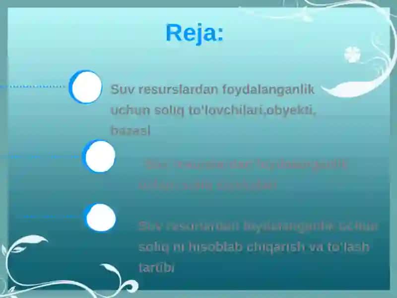 Suv resurslardan foydalanganlik uchun soliq 2