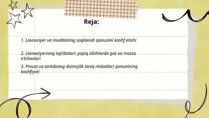 Lavoaziyer va moddaning saqlanish qonuni 2