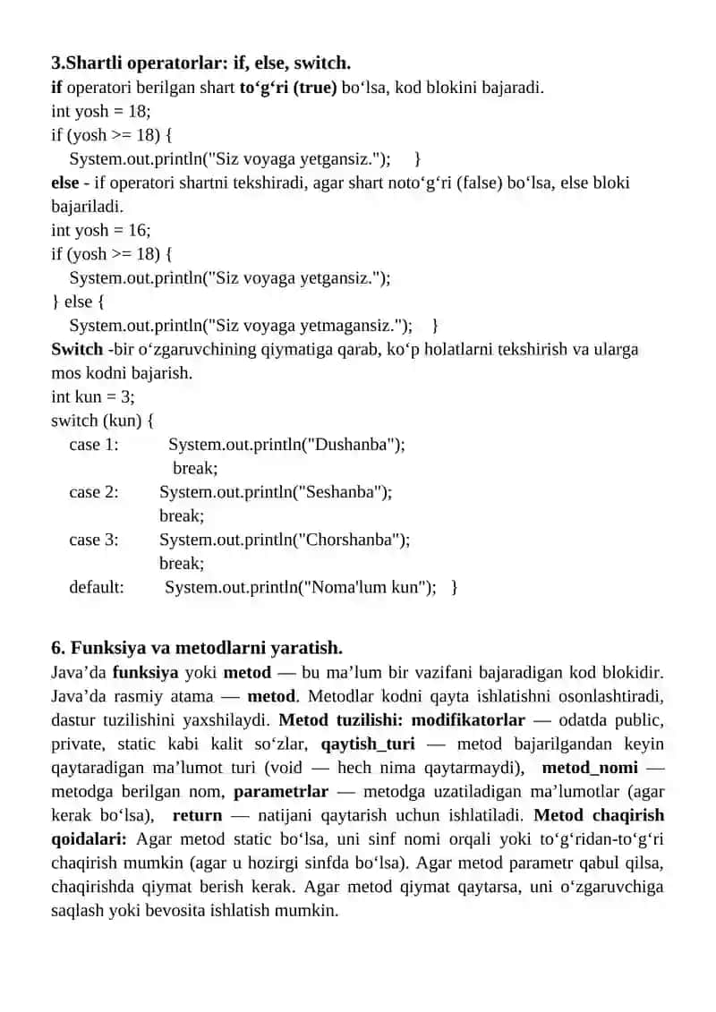 Java dasturlash tiliga kirish 2