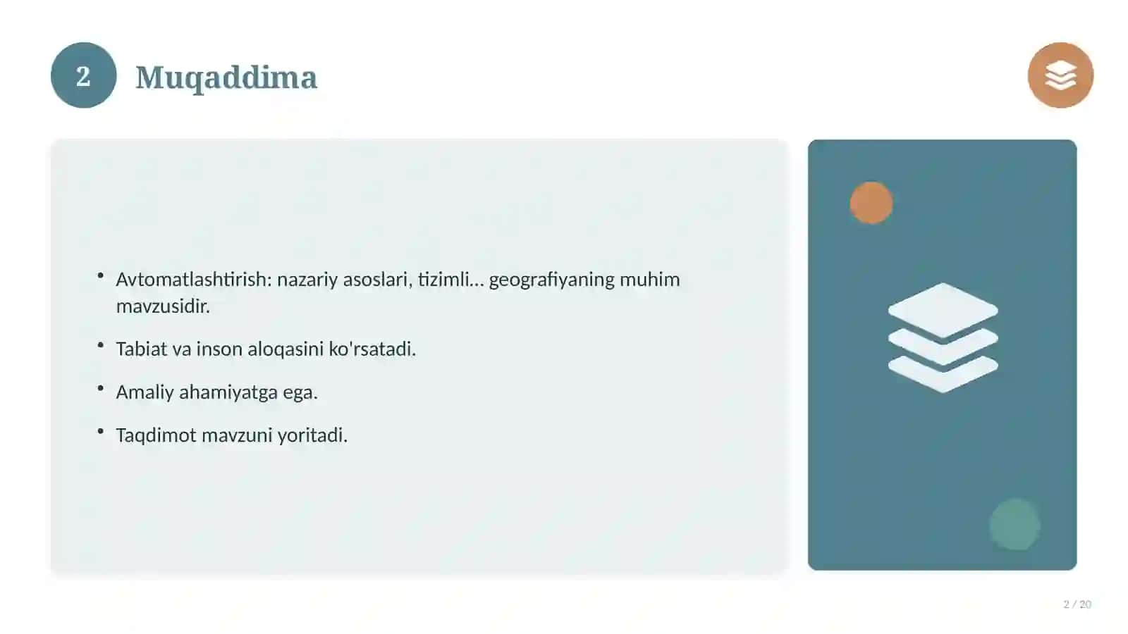 Avtomatlashtirish: nazariy asoslari, tizimli yondashuvda (Mustaqil ta'lim topshirig'i) 2