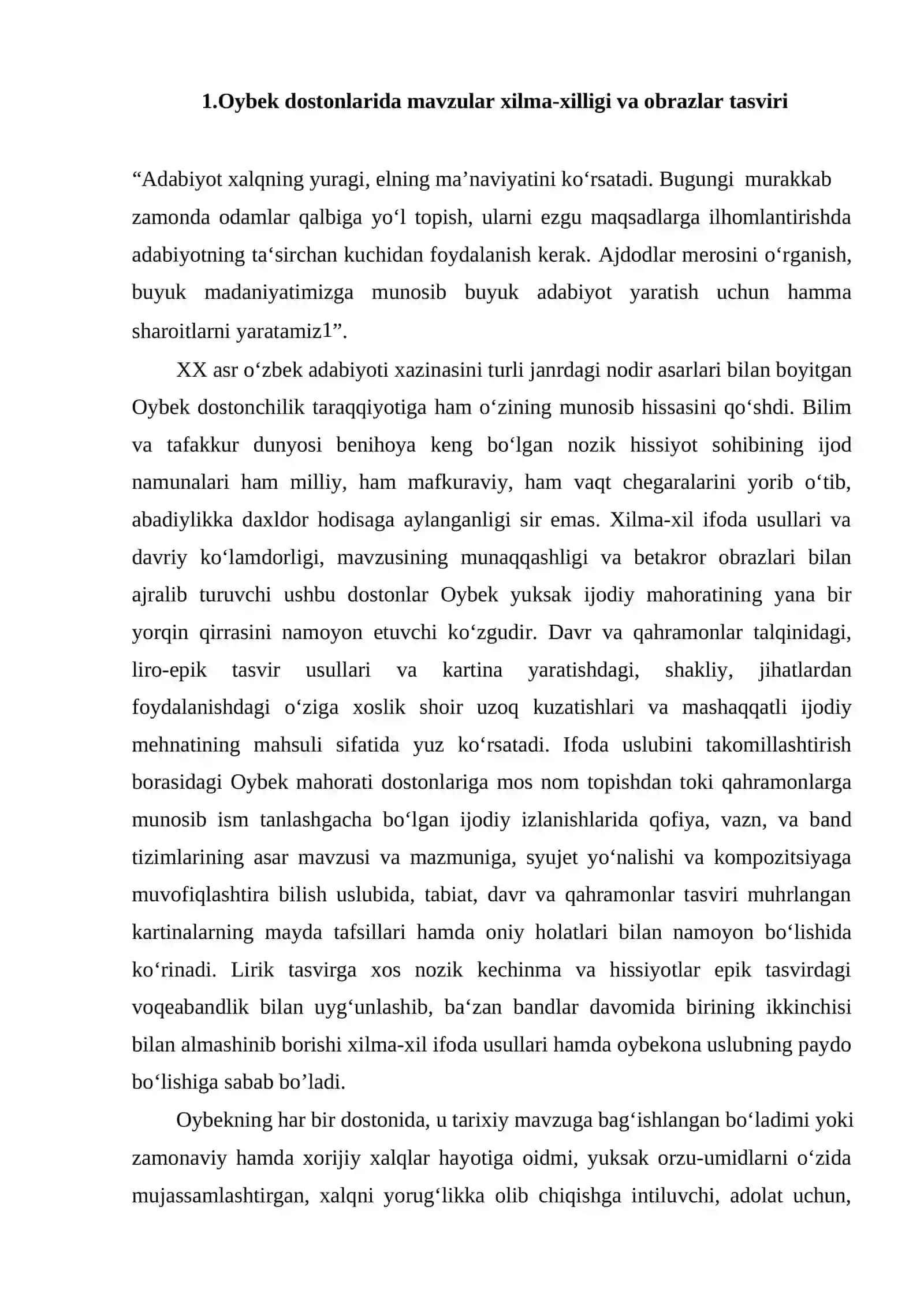 OYBEK LIRIKASIDASI TABIAT VA INSON MUNOSABATLARI TASVIRI 2