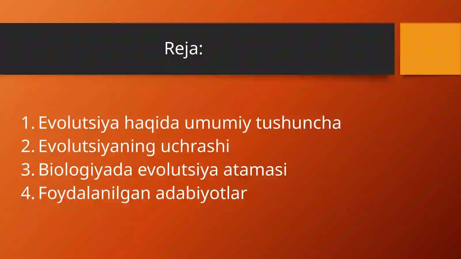 Evolutsiya jarayonini tadqiq qilish 2