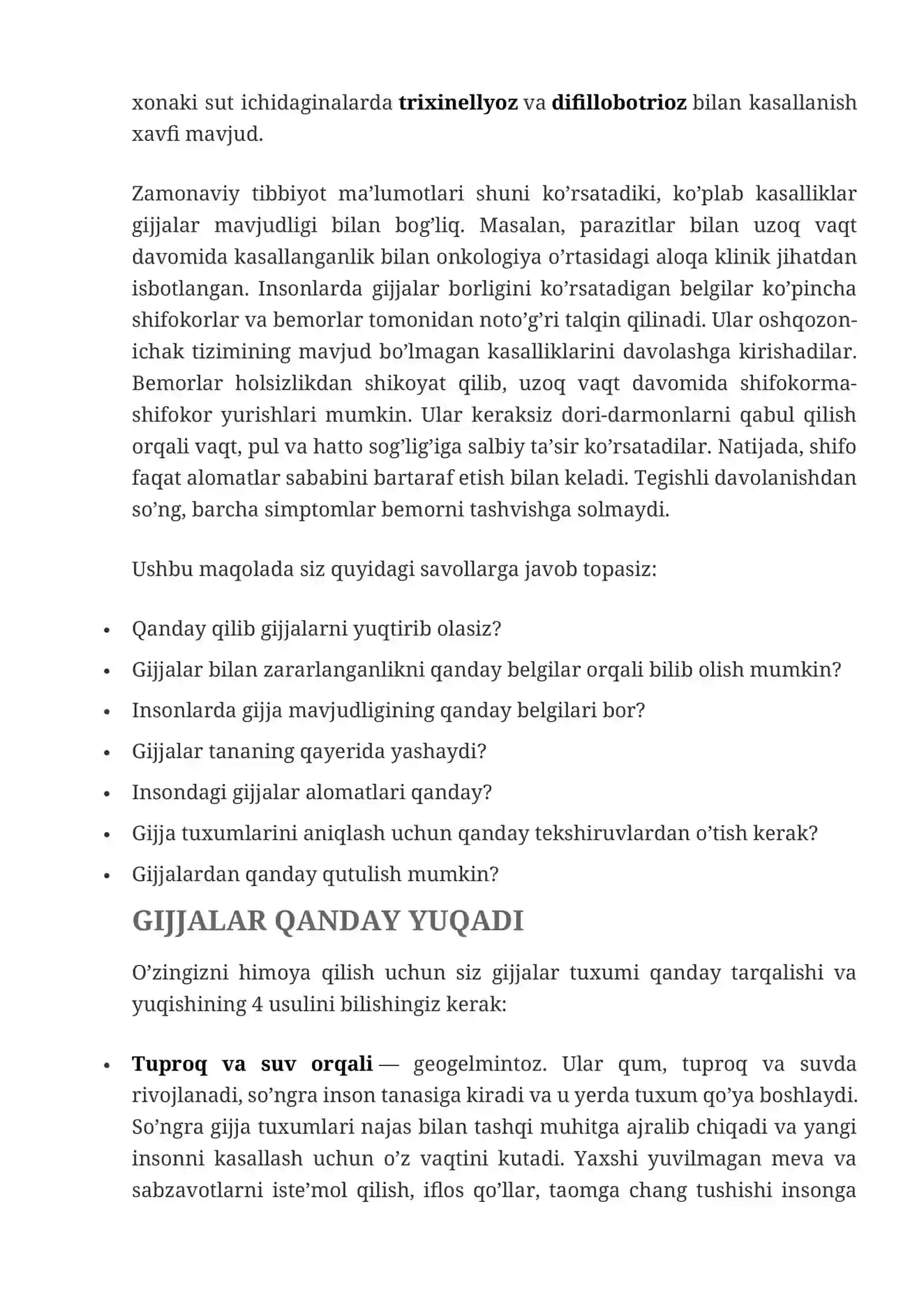Parazit kasallik. gijja 2