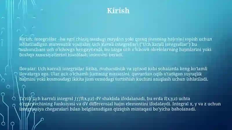 Uch Karali Integralar 2