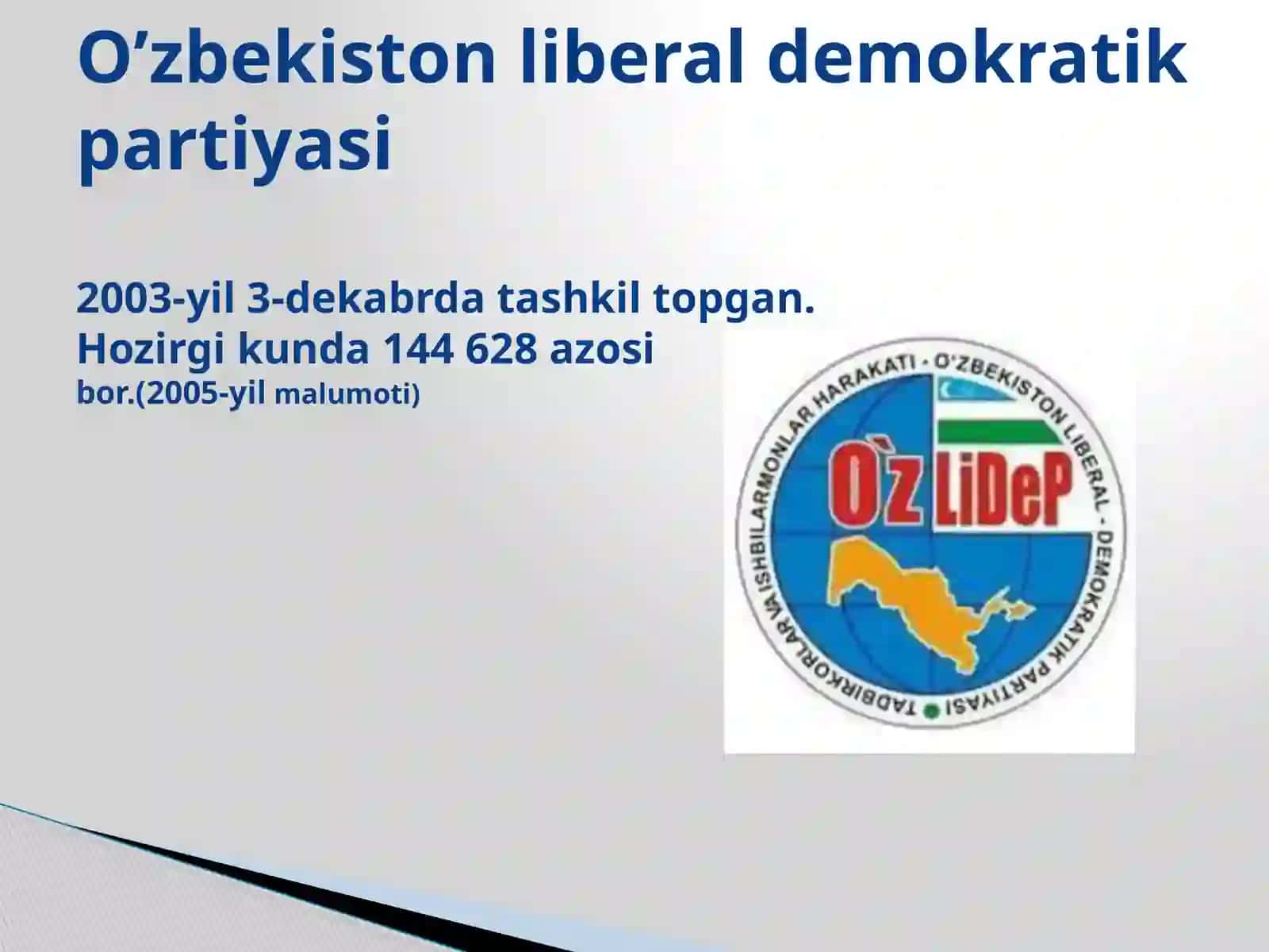 O’ZBEKISTONDAGI SIYOSIY PARTIYALAR 2