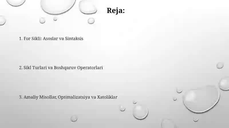 For takrorlanish operatori 2