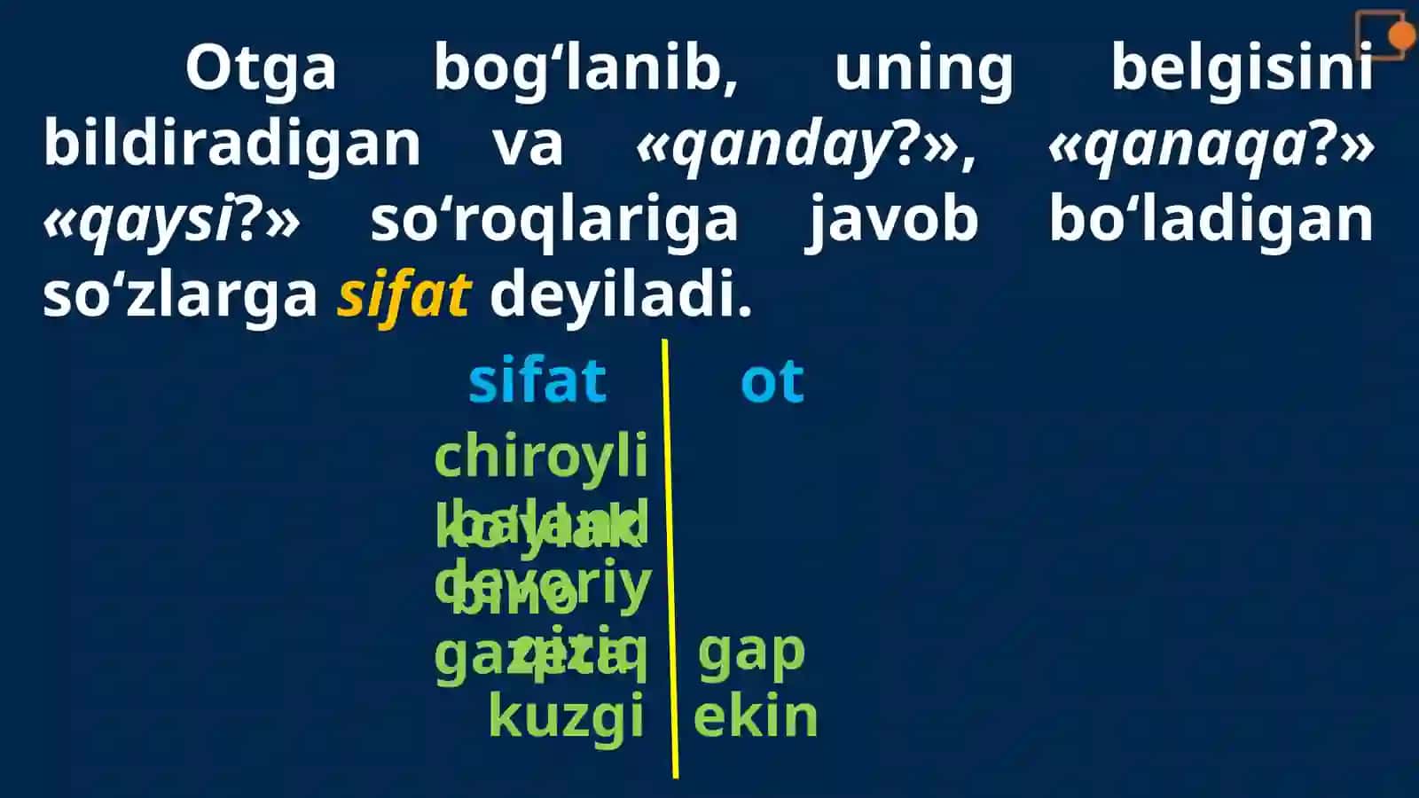 Sifatlar va ularning turlari 2