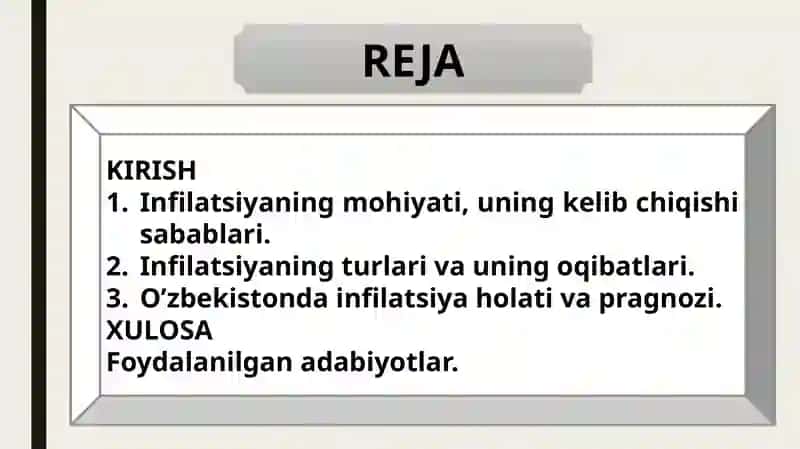 Infilatsiyaning Kelib Chiqish Sabablari, Oqibatlari va Infilatsiyaga Qarshi Siyosat 2