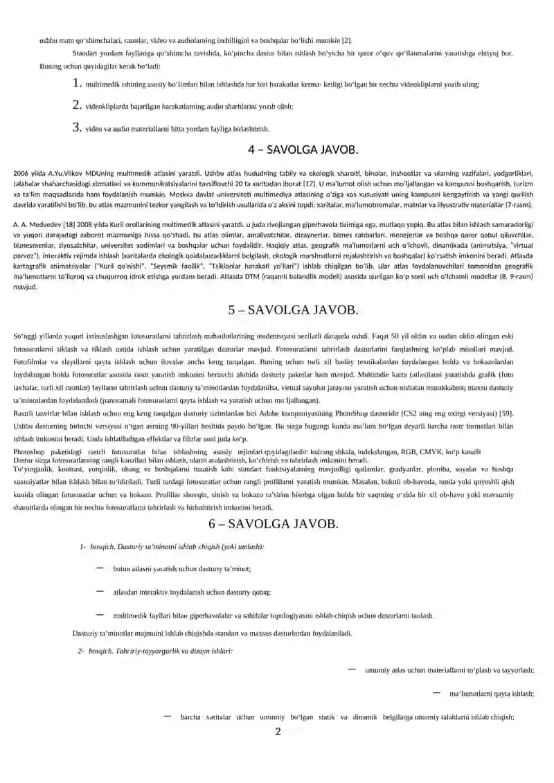 Multimedik maxsulotning senariysi va qobig'ini ishlab chiqish 2