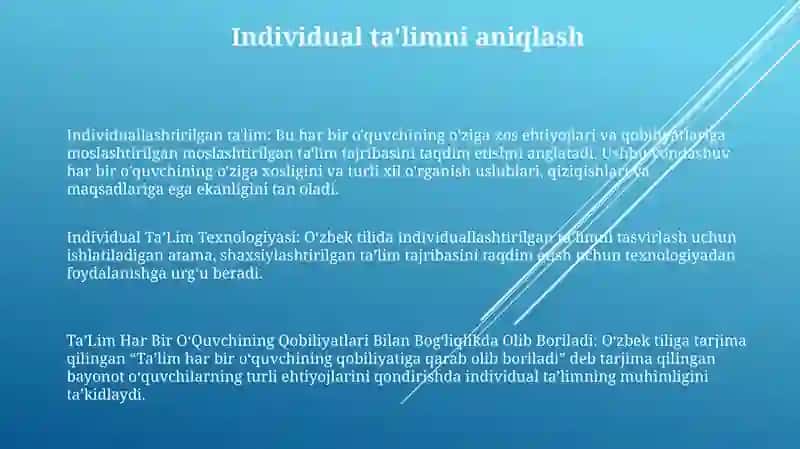 Individual TaʼLim Texnologiyasi 2