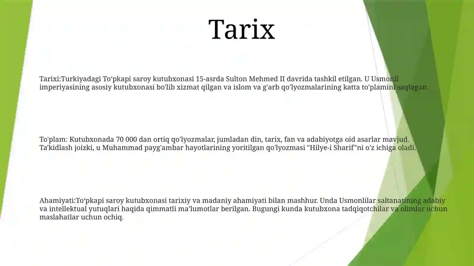 Turkiyadagi ToʻPqopi Kutubxonasi 2