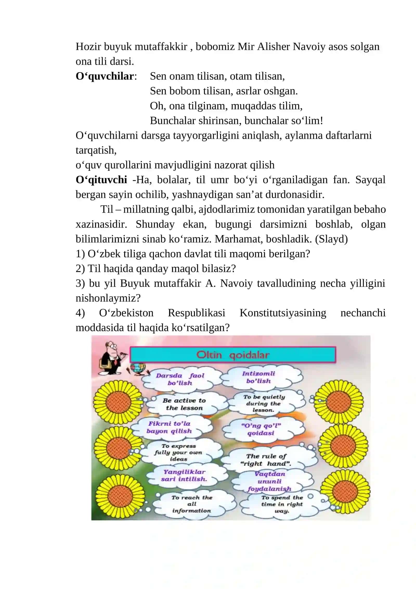 4-sinf Ona tili fanidan Ot yasovchi qo'shimchalar 2-chorak 85-89-mavzular dars ishlanmasi 2