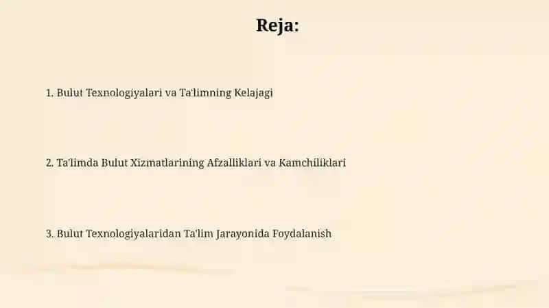 Bulut Texnologiyalari va Ta'limning Kelajagi 2