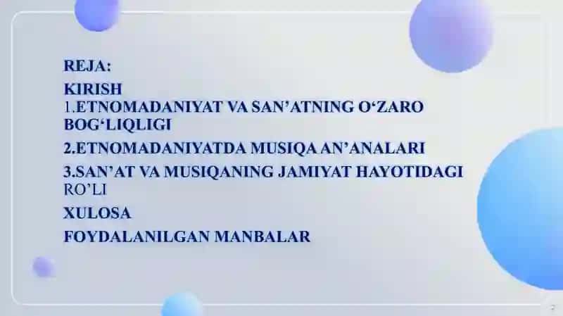 ETNOMADANIYATDA SAN'AT VA MUSIQA AN'ANALARI 2