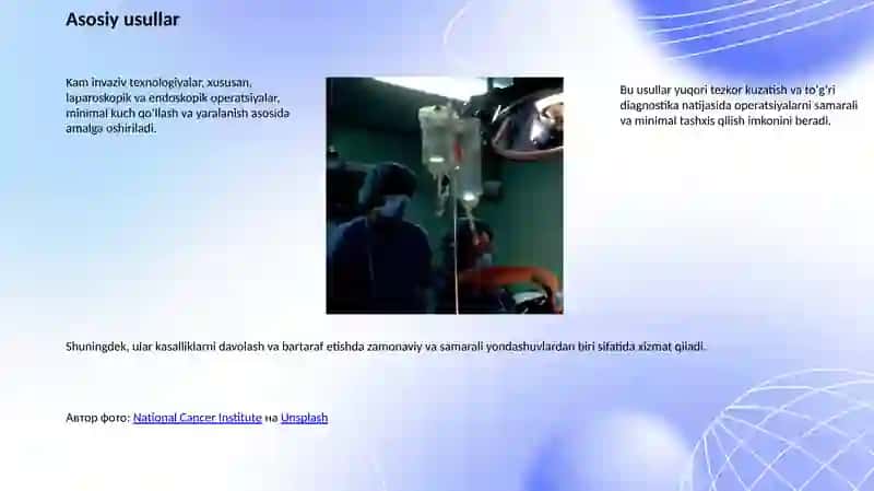 Xirurgiya asoslari: usullar va texnologiyalar 2