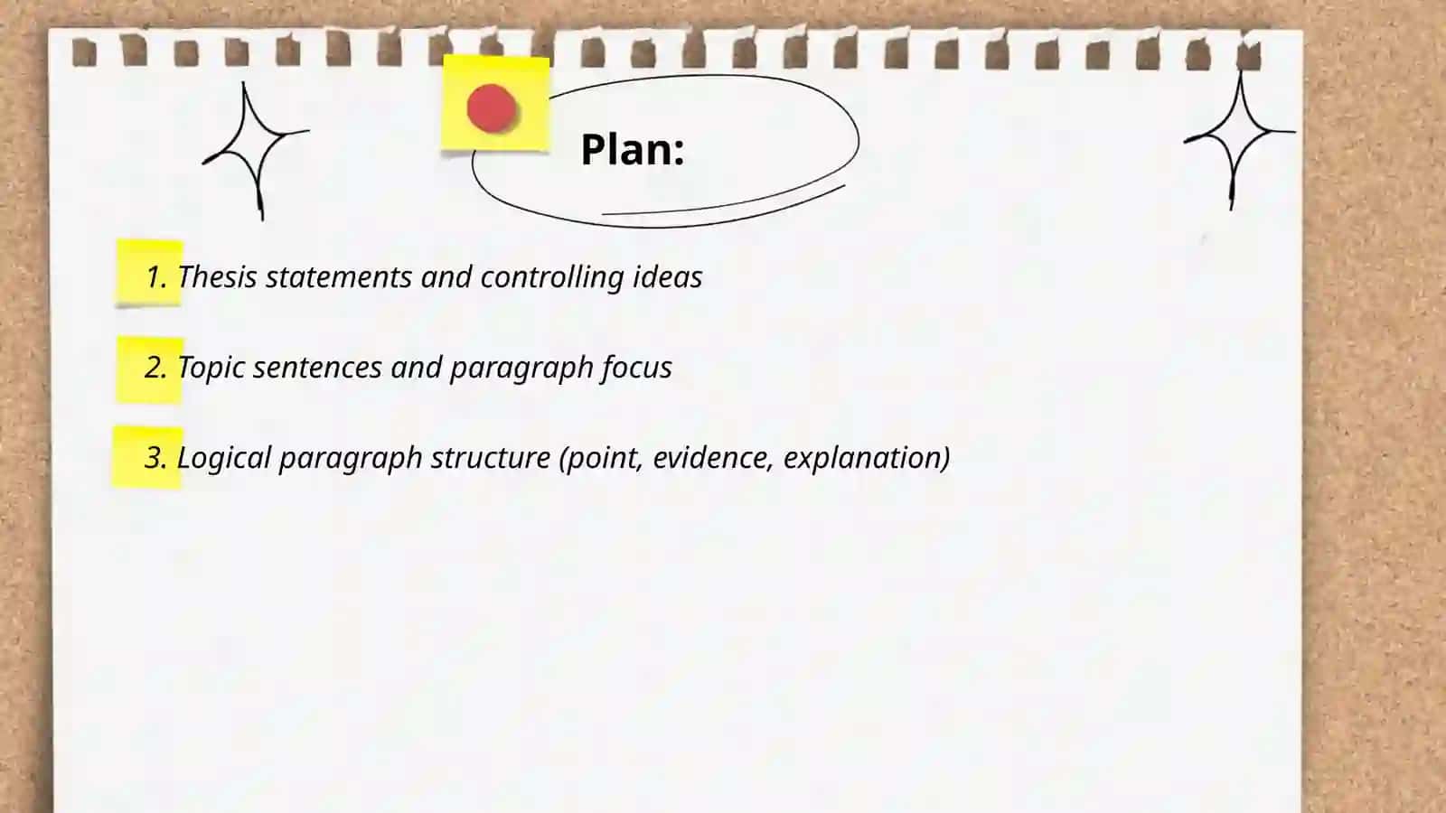 Organizing ideas logically in writing 2
