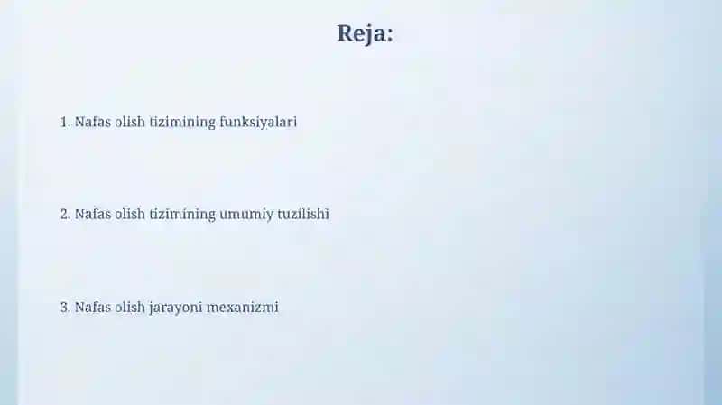Nafas olish tizimining funksiyalari 2