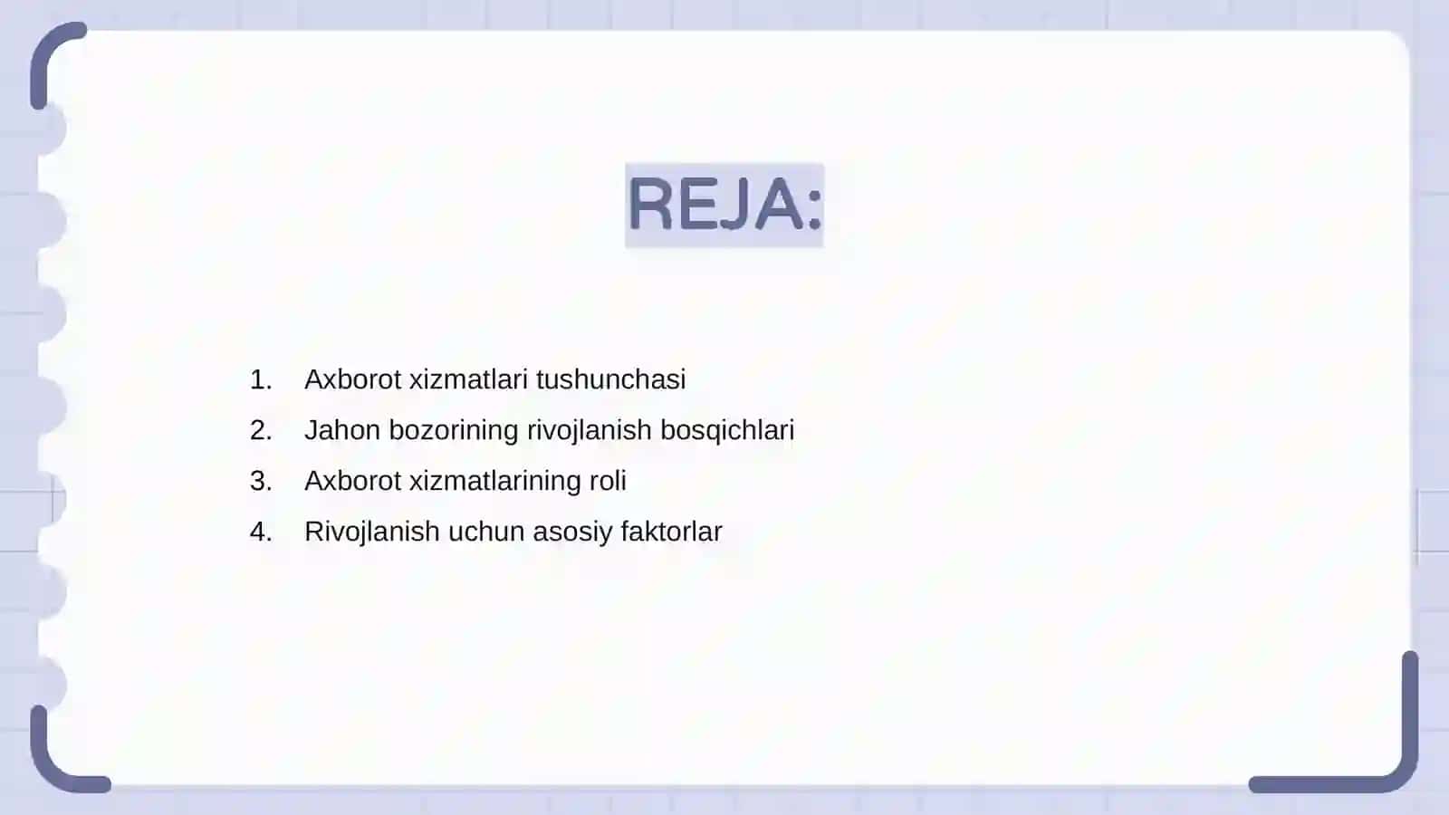 Axborat xizmatlari jahon bozorini rivojlantirish bosqichlari 2