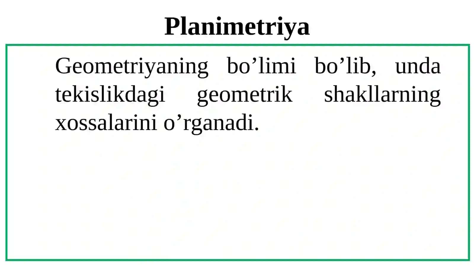 Geometriya elementlari (Fazoviy geometrik shakllar va ko‘pyoqlar) 2