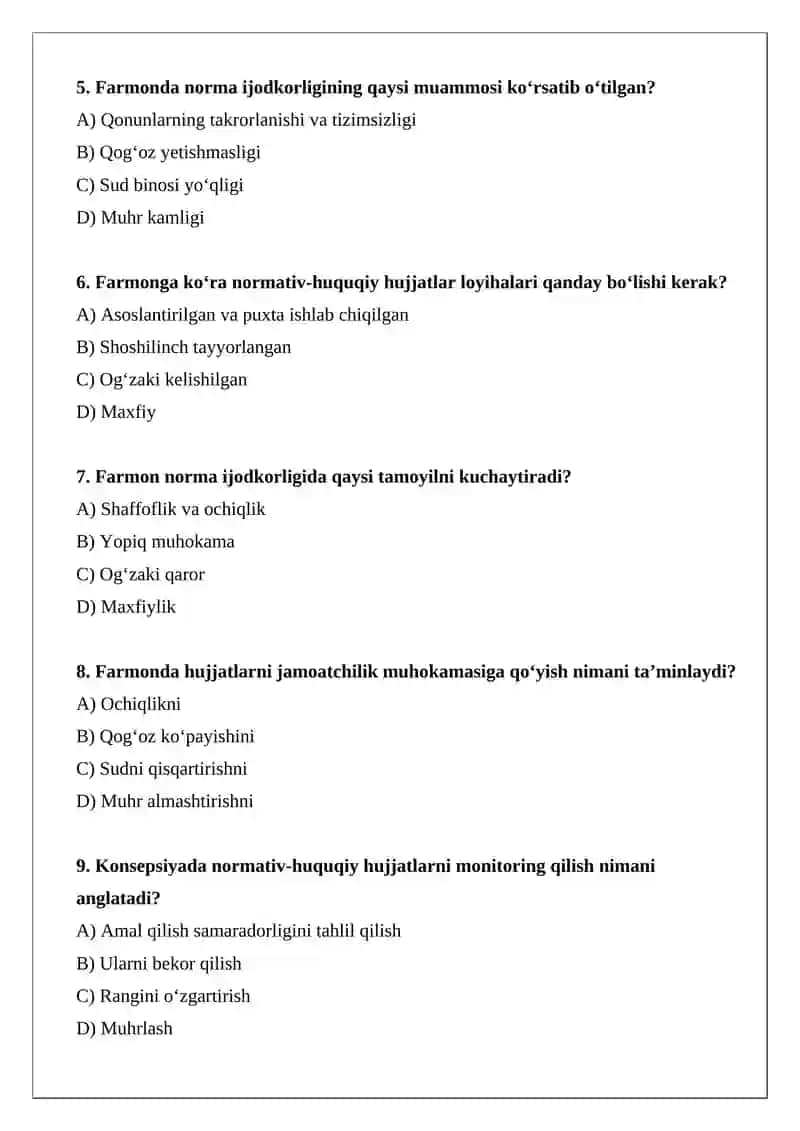 Norma ijodkorligi faoliyatini takomillashtirish konsepsiyasi 2