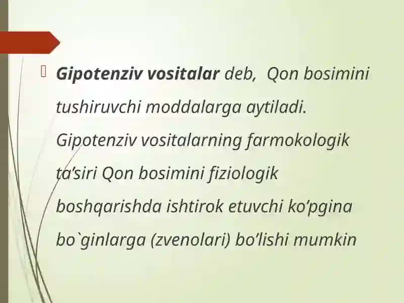 Antigipertenziv-GIPOTENZIV DORI VOSITALARI 2