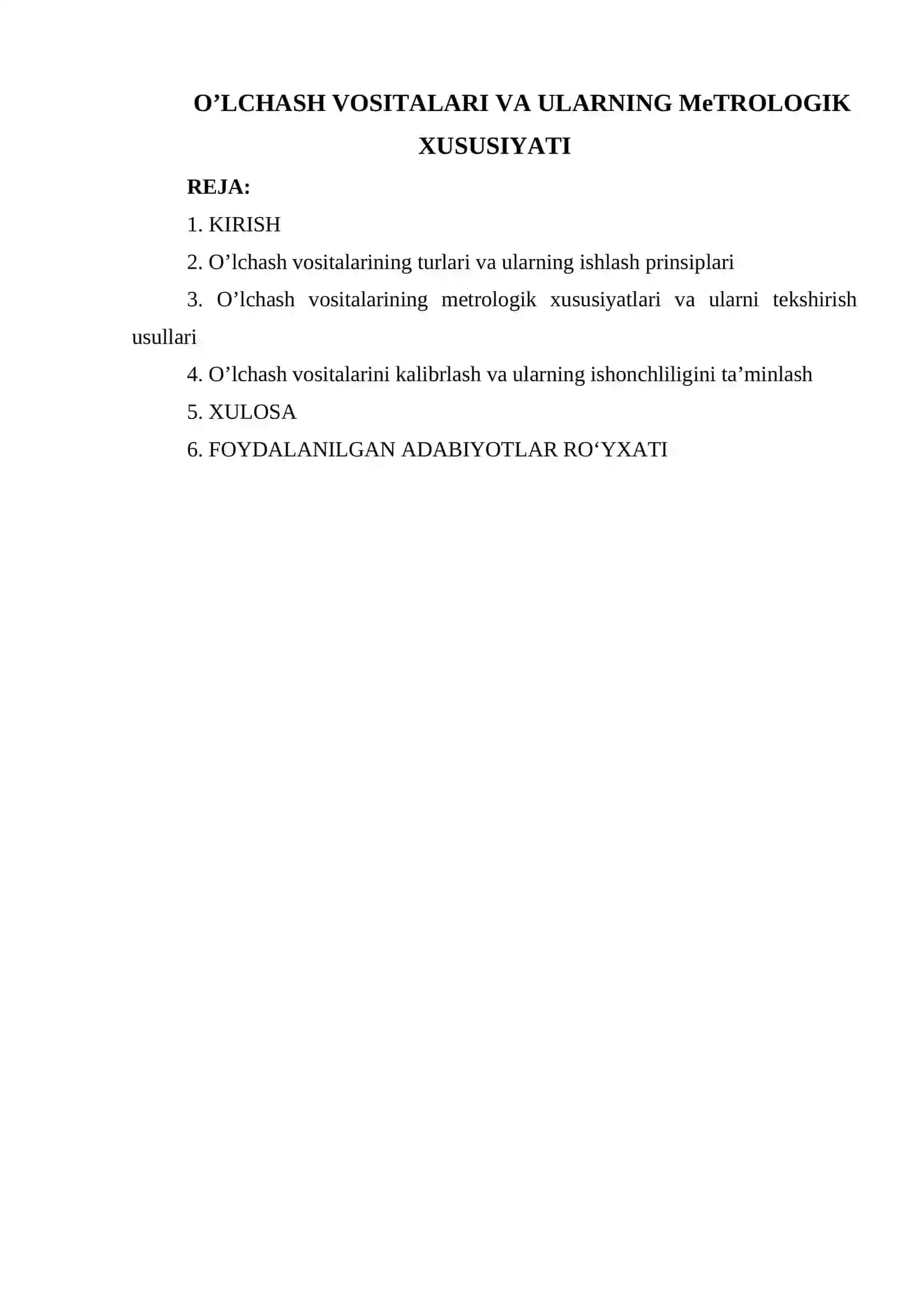 O’LCHASH VOSITALARI VA ULARNING MеTROLOGIK XUSUSIYATI 2