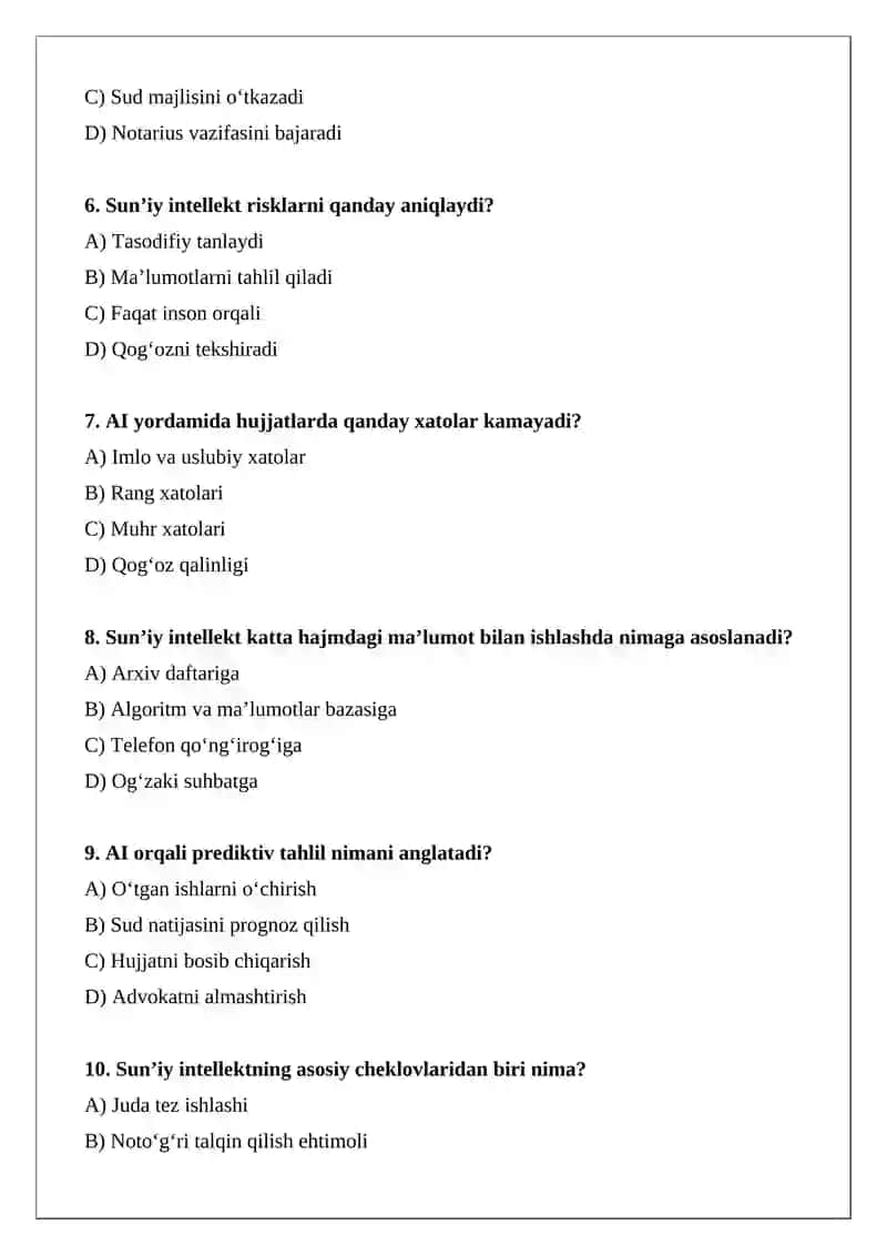 Sun’iy intellekt yuridik hujjatlar bilan ishlashda sun’iy intellektdan foydalanish istiqbollari 2