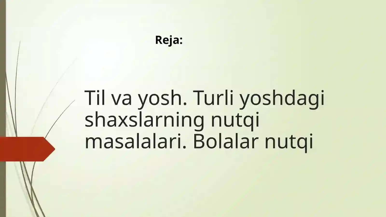 Til va yosh. Turli yoshdagi shaxslarning nutqi masalalari 2