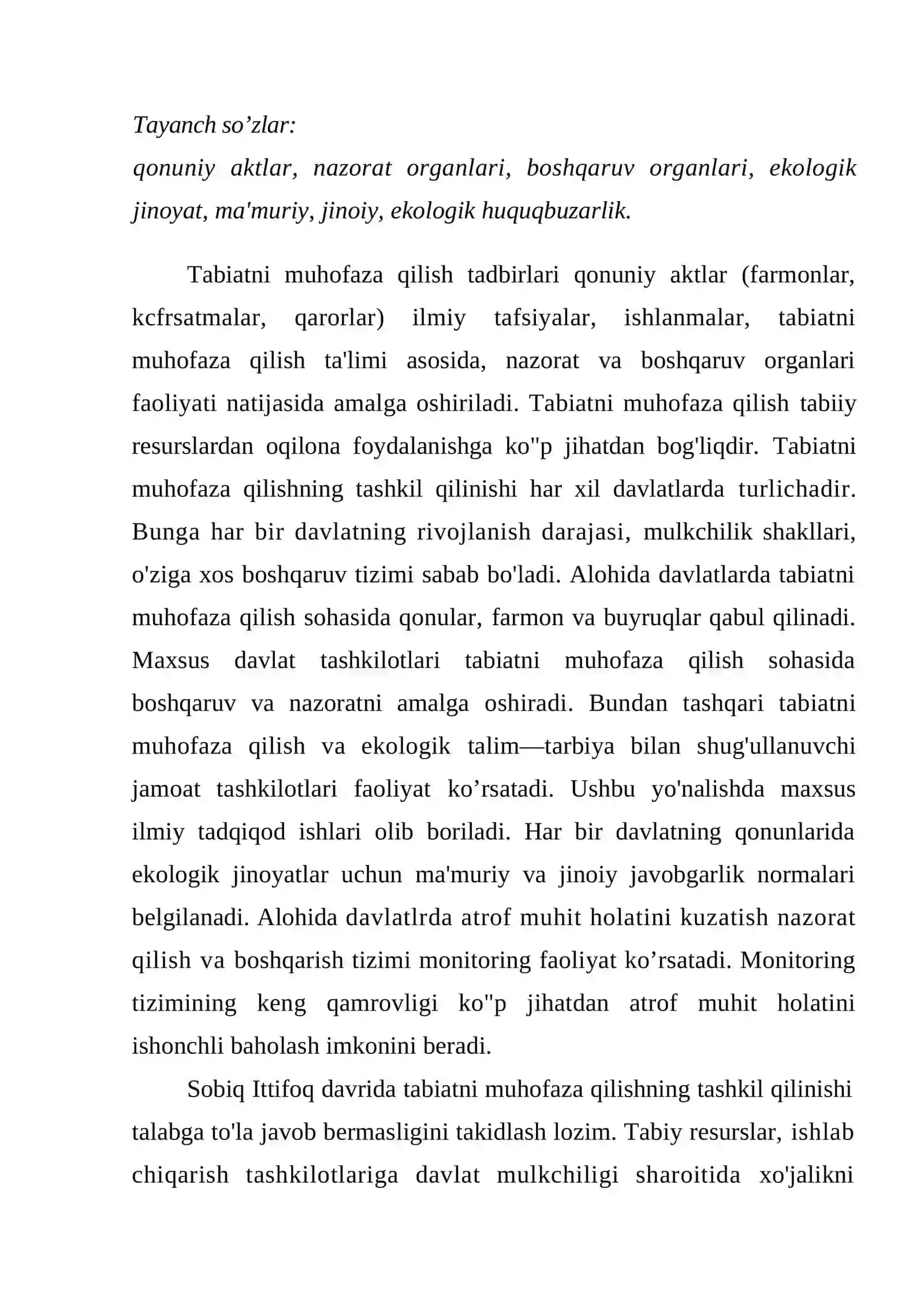 Tabiatni muhofaza qilishning tashkiliy va huquqiy asoslari 2