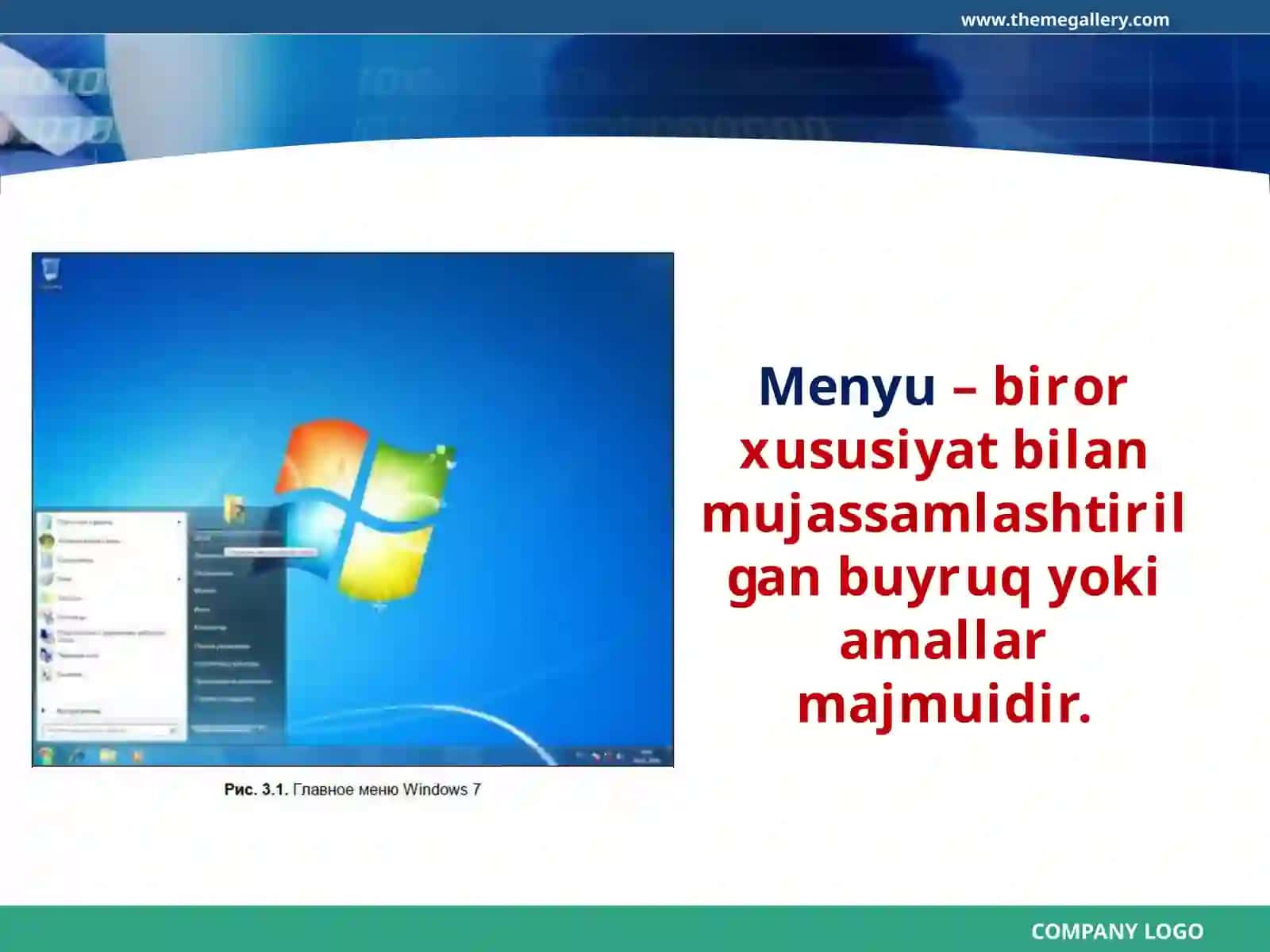 Informatika va hisoblash texnikasi asoslari fanidan bosh menyu mavzusida 2