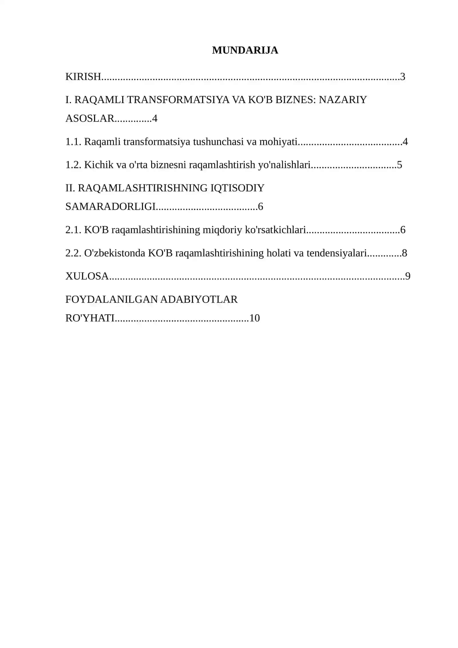 Raqamli transformatsiya jarayonida kichik va o‘rta biznesning roli: Kichik va o‘rta korxonalarni raqamlashtirishning iqtisodiy samaradorligi 2