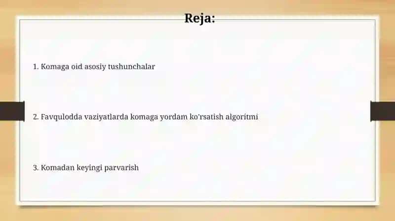 Favqulodda Vaziyatlar Sharoitida Koma Holatida Birinchi Yordam 2