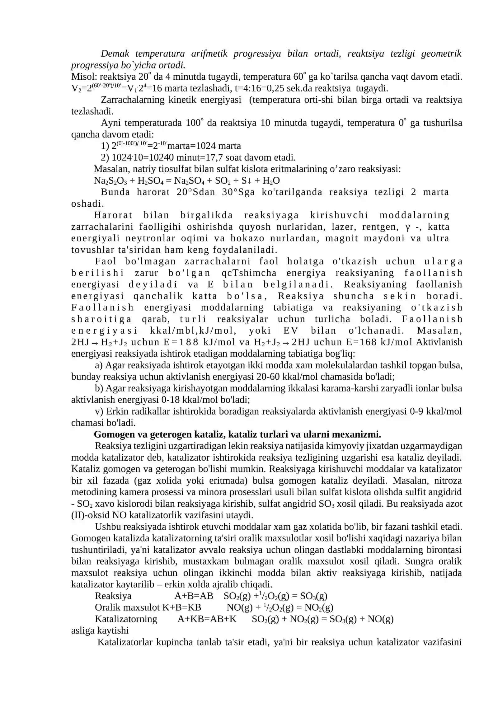 Kimyoviy kinеtika va kimyoviy muvozanat 2